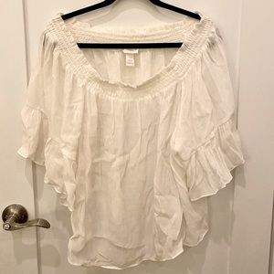 H&M Ivory Off-the-shoulder Top